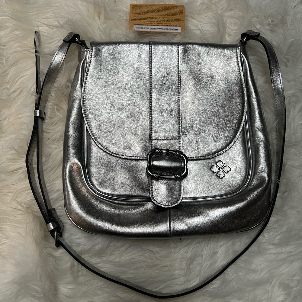 Patricia Nash Roana Crossbody Bag Antique Silver